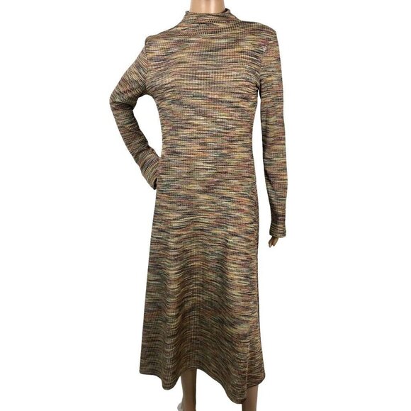 Samsoe Samsoe Size S Lydia Ribbed Knit‎ Midi Sweater Dress Multicolor A-Line - Picture 3 of 12